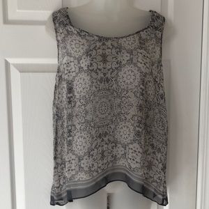 Ella Moss Silk Sheer Sleeveless  Summer Top Flowy  Breezy. Size M